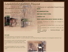 Tablet Screenshot of lephalaleguesthouse.co.za